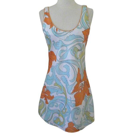 FERNANDO SANCHEZ Floral print tank dress sz P XS mini - Picture 1 of 7